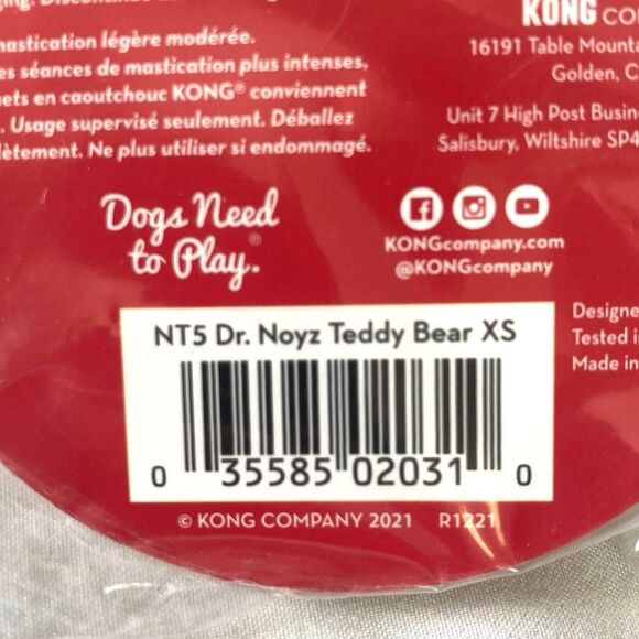 KONG Dr Noyz XS Bear And Small Duck Toy for Small Dogs and Puppies Squeaky Plush - Picture 13 of 16